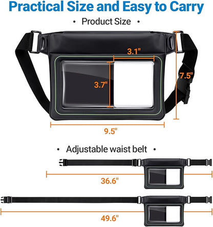 F-color Waterproof Fanny Pack Floating - Waist Pouch with 35oz Buoyancy - Cruise Essentials Must Haves Waterproof Bag Keeps Phone Valuables Safe for Swimming Beach Kayaking Boating