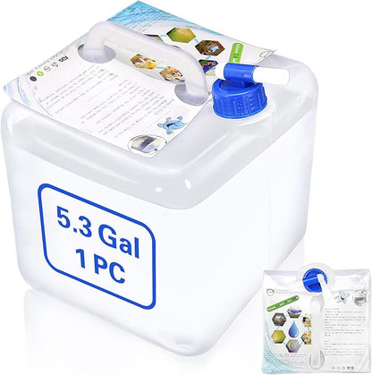 TOPOKO Camping Water Storage Containers - BPA Free Water Container for Outdoors Hiking Collapsible Water Jug with Spigot Emergency Water Storage for Survival Kits 2.6/5.3 Gallon