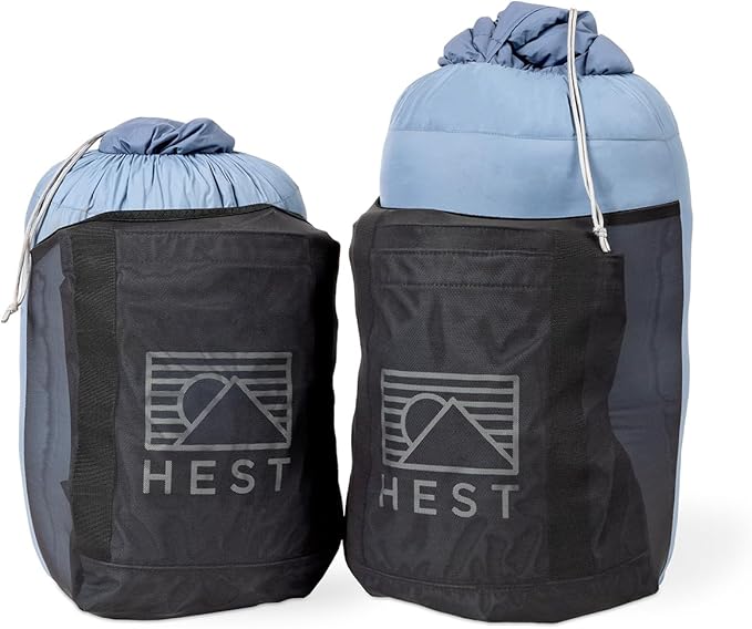 HEST Packable Down Comforter for Camping, Single Size - Warm Outdoor Puffy Blanket, Down Blanket with 50-L Tote, Hydrophobic Duck Down - Perfect for Hiking, Camping, Backpacking & Outdoor Adventures