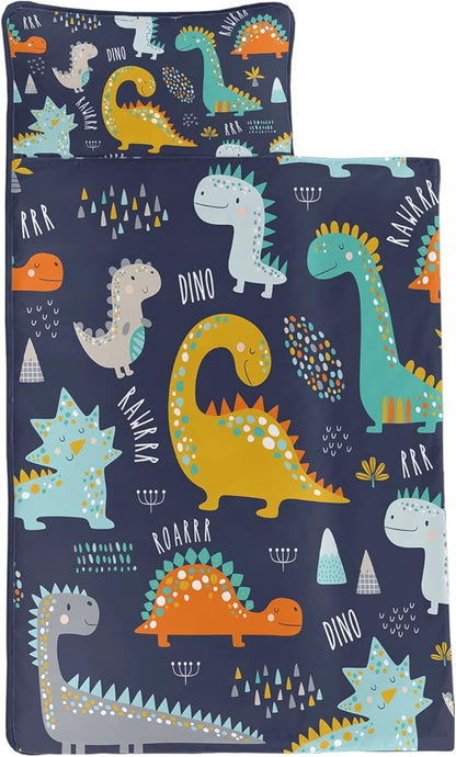 Space Nap Mat - Space Ship Galaxy Sleeping Bag with Removable Pillow - Daycare and Sleepovers Preschool Kindergarten Bedding Set for Kids Toddler Boys Girls