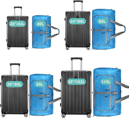 Dimayar Travel Duffle Bag for Men Women - Foldable Duffel Bag with Shoes Compartment - Overnight Bags Waterproof & Tear Resistant(85L,Light Blue)