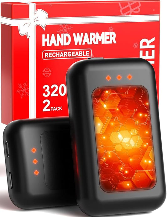 Hand Warmers Rechargeable, 2 Pack 6400mAh Electric Hand Warmer, 16 Hours Lasting, Great for Outdoors, Camping, Gifts for Men Women