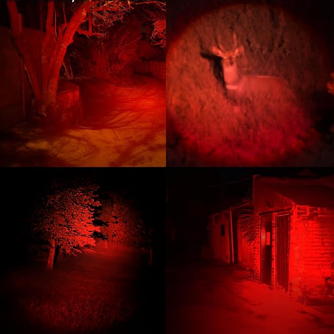 LED Red Light Flashlight High Power Single Mode for Astronomy Night Observation Aviation Outdoor Activities, 2-Pack