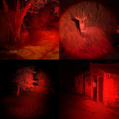 LED Red Light Flashlight High Power Single Mode for Astronomy Night Observation Aviation Outdoor Activities, 2-Pack
