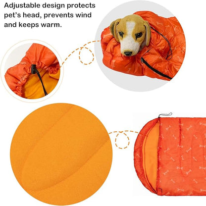 KUDES Dog Sleeping Bag Waterproof Warm Packable Dog Bed with Storage Bag for Indoor Outdoor Travel Camping Hiking Backpacking (43''Lx27''W)
