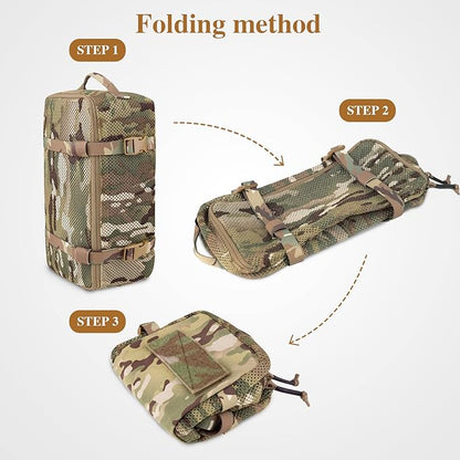 PETAC GEAR 3 PCS Tactical Modular Packing Cubes, Large Capacity Mesh Storage Bag,Outdoor Travel Organize Storage Pouches Bags.