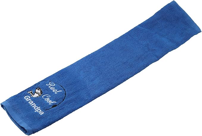 Fishing Towel Fisherman Gift Reel Cool Dad Papa Embroidered Towel with Clip