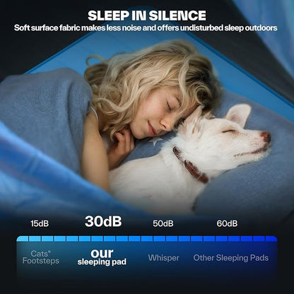 Sportneer Self Inflating Sleeping Pad, 4" Ultra-Thick Elasticity Foam Camping Mat with 10 R Value, 4-Season Insulated Durable Camping Pad Air Mattress for Car Travel Tent Home, 78" x 30"