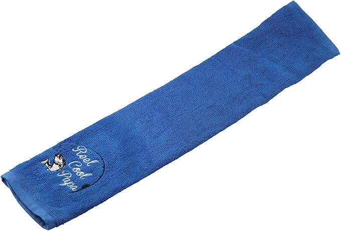 Fishing Towel Fisherman Gift Reel Cool Dad Papa Embroidered Towel with Clip