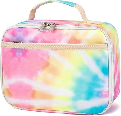 Kids Lunch Box Boys Girls Insulated Lunch Cooler Bag Reusable Lunch Tote Kit for School Travel (094 Tie Dye)