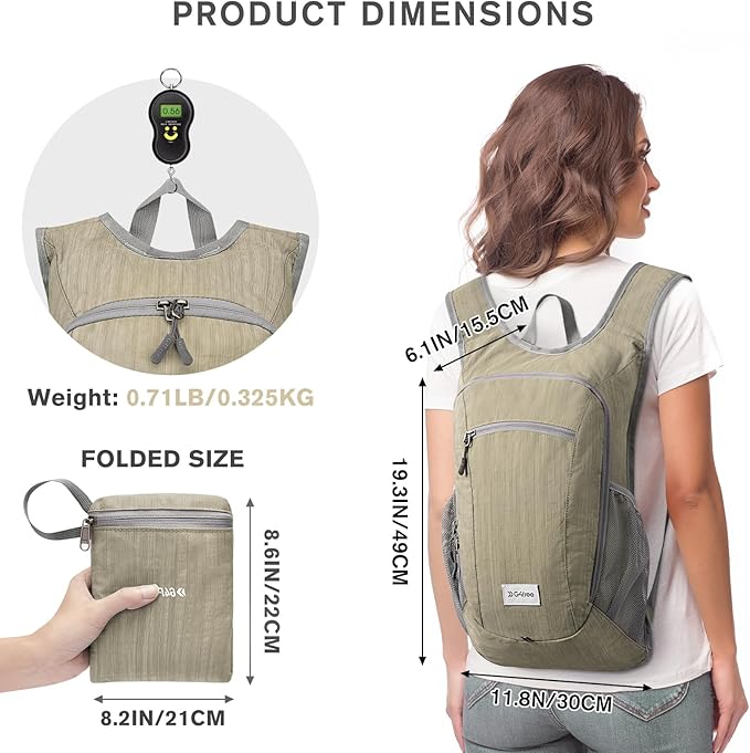 G4Free 10L/15L/20L Hiking Backpack Lightweight Packable Hiking Daypack Small Travel Outdoor Foldable Shoulder Bag