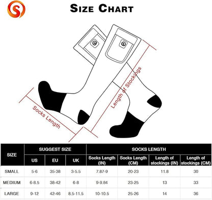 Heated Socks for Men Women, SAVIOR HEAT Electric Rechargeable Battery Thick Long Ski Socks for Winter Cold Weather Hunting Hiking Camping Skating Motorcycle Cycling Fishing