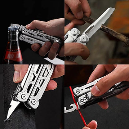 Multitool Pliers, 18-in-1 Portable Multi Tool with Pliers and Wire Cutter Stainless Steel Foldable Multitools for Survival,Camping,Exploring with Black sheath