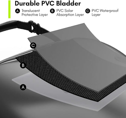 Extremus Camping Shower Bag, Camp Shower Bag, Durable, Leak-Proof Design with Thermometer, Removable Hose, and On-Off Switchable Shower Head, Portable Solar Shower for Camping