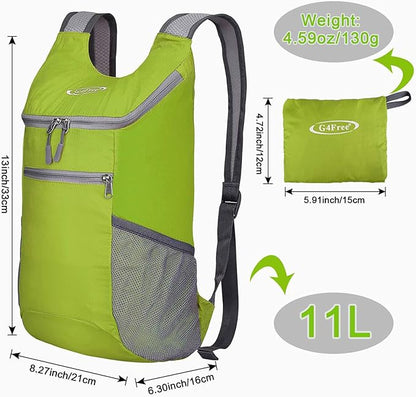 G4Free Lightweight Packable Hiking Backpack for Men Women Small Hiking Daypacks Foldable Shoulder Pack Casual Outdoor Bag 11L