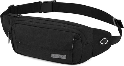 SINNO Large Crossbody Fanny Pack for Women Men Belt Bag With 4-Zipper Pockets for Travel Running Hiking Workout Dog Walking Outdoors Sport Fishing Waist Pack Bag Carrying All Phones
