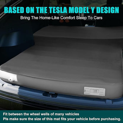 Camping Air Mattress for Tesla Model Y with Built-in Electric Air Pump, 3.93“ Extra Thick Foam Self Inflating Sleeping Pad for Camping, Fast Inflate & Deflate, 9.5 R-Value Car Camping Pads Bed