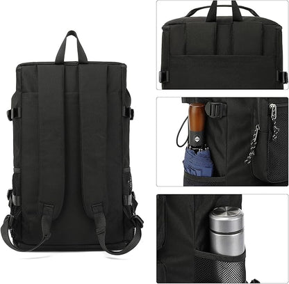 Gym Duffle Bag Backpack 4-Way Waterproof with Shoes Compartment for travel Sport Hiking laptop (Black)