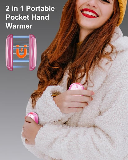 Hand Warmers Rechargeable 2 Pack - 15Hrs Long Heating Rechargeable Heater, Reusable Handwarmers, Portable Pocket Electric Hand Warmer Use As Winter Warm Christmas Birthday Gift