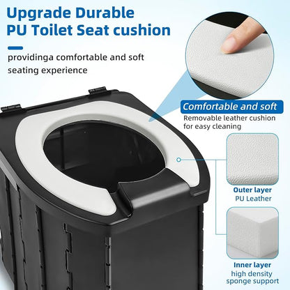 Portable Toilet for Camping Portable Potty for Adults Porta Potty with Lid Travel Toilet Commode Bucket Toilet for Indoor,Outdoor And Emergency Use