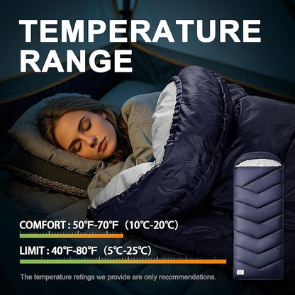 Sleeping Bags for Adults Cold Weather,Portable, Waterproof,Lightweight Sleeping Bag for Tall Girls Boys with Compression Sack for Warm Camping, Hiking, Outdoor & Indoor