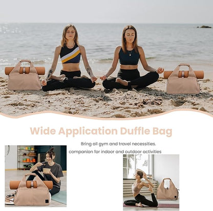 Yoga Bag for Women – 17 Inch Waterproof 210D Polyester, Detachable Strap, Insulated Tumbler Pocket, Double Zipper, Ventilated Gym Tote