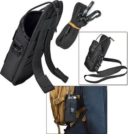 HYS Tactical Holster Nylon Molle Radio Pouch, Universal Walkie Talkie Holster Molle Holder, for Police Molle Vest, for Motorola Midland President Cobra Uniden Handheld CB Radio