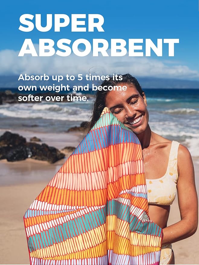 OCOOPA Microfiber Beach Towel Fast Drying, Extra Large 63" x 31" Sand Free Beach Towel Super Lightweight Towels for Swimming Pool, Camping, Picnic, Yoga Gym Sports
