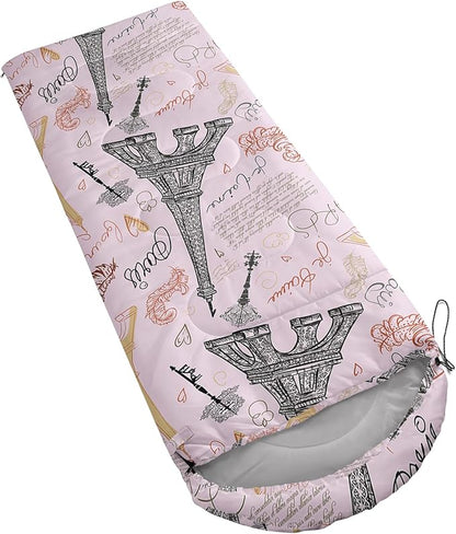 AILONEN Kids Floral Cat Camping Sleeping Bags,Lightweight & Waterproof,3 Season Warm & Cool Weather,Kawaii Kitten Sleeping Bags for Girls Adults,Travelling,Outdoors