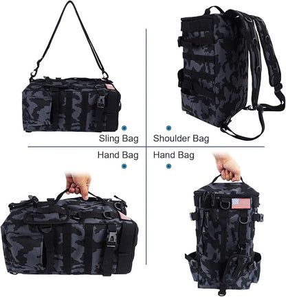 Fishing Backpack Tackle Bag, Fishing Backpack with Rod Holders Large Storage Fishing Tackle Box Backpack, Fishing Rod Bag for Carrying Fishing Gear and Equipment, RBC01