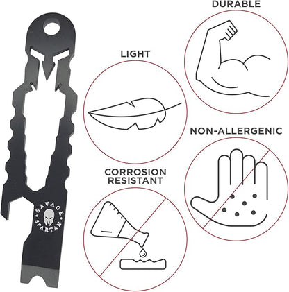 Multitool Wallet | 36 in 1 Multifunctional Toolcard Pro with Credit Card Holder Money Clip & Sleek Minimalist Stainless Steel Skull Keychain Pocket Survival Multi-Tool for Men