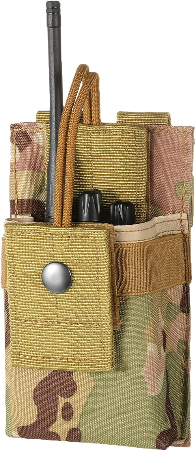FRTKK Tactical Radio Holder Radio Holster Molle Radio Pouch Universal Radio Case Military Heavy Duty Radio Bag for Police Firefighter Two Ways Walkie Talkies Vest