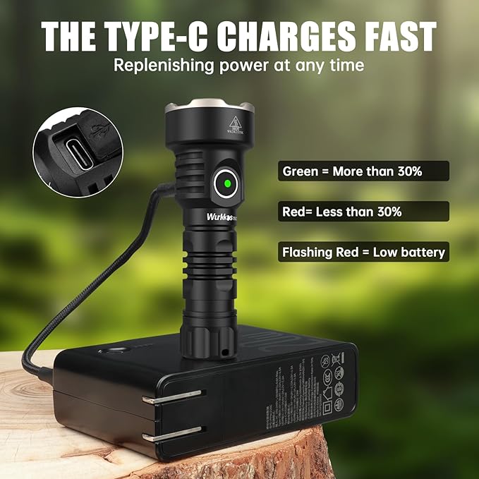 Wurkkos TS12 LED Mini Flashlight Rechargeable, 1050 High Lumens Pocket Flashlight, Super Bright Small LED Flash Light, IP68 Waterproof EDC Torch Light for Camping, Outdoors, Hiking, Emergency, Hunting