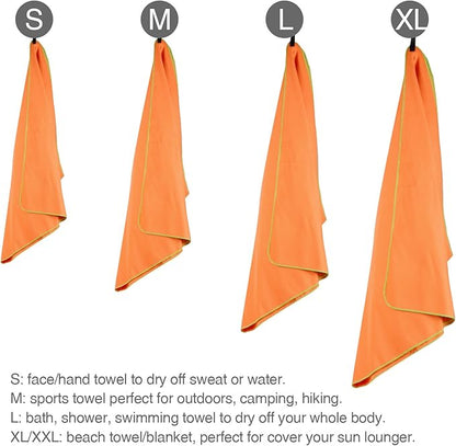 HOEAAS 2 Pack Microfiber Camping Towels, Quick Dry Towel, Super Absorbent Ultra Compact Travel Towel Soft Lightweight Sports Towel for Sweat Fast Drying Towels for Pool,Gym,Hiking,Backpacking,Fitness