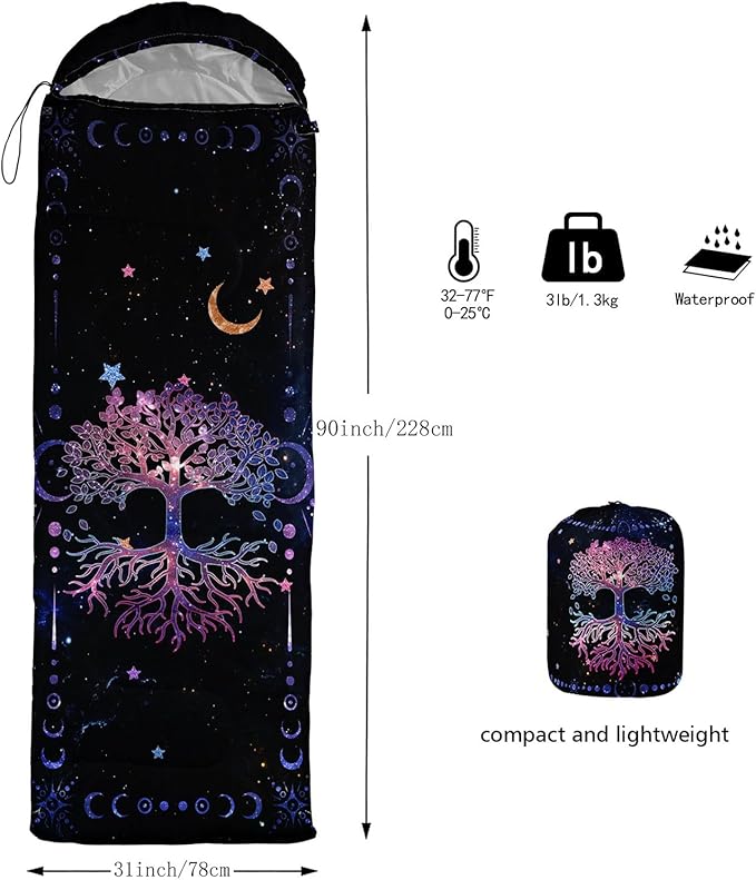 Kids Sleeping Bag for Boys Girls,Cute Puppy Print-Lightweight Warm Portable Outdoor Indoor-Waterproof Cold Weather Resistant Sleeping Bag for Camping Hiking