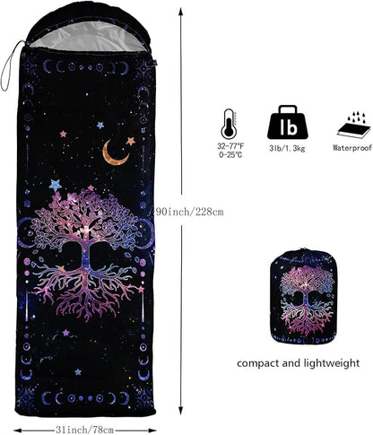 Kids Sleeping Bag for Boys Girls,Cute Puppy Print-Lightweight Warm Portable Outdoor Indoor-Waterproof Cold Weather Resistant Sleeping Bag for Camping Hiking
