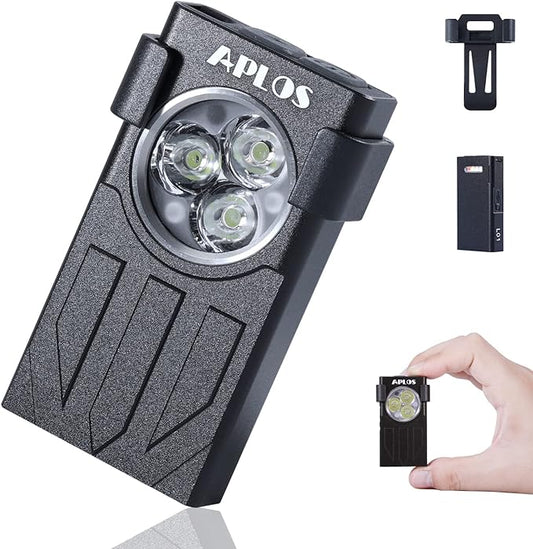 APLOS L01 1100 Lumens Rechargeable Mini EDC Flashlight, Magnetic Base & Clip, Bright Pocket Flashlight for Outdoor, Emergencies, Powered by Built-in Battery, Type-C Charging (Black)