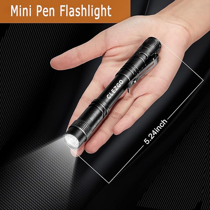 LED Pen Light Flashlights-2 Pack Small,Mini, Waterproof Pocket Flashlight with Clip for Camping, Outdoor, Emergency, Inspection, Work,Repair,Nurses & Medical Use