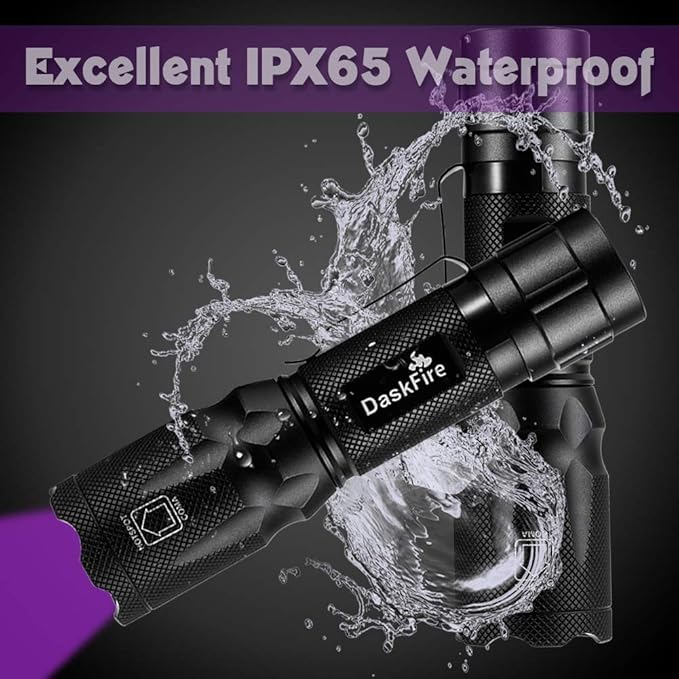 Blacklight Flashlight Kit, 2 in 1 LED UV 395nm Blacklights with 500LM Highlight, 4 Modes, Ultraviolet Torch Light for Pet Urine/Scorpion Detection/Night Fishing/Travel/Camping
