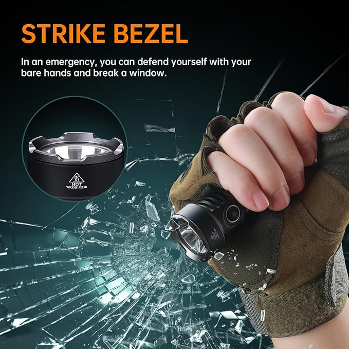 Wurkkos TS12 LED Mini Flashlight Rechargeable, 1050 High Lumens Pocket Flashlight, Super Bright Small LED Flash Light, IP68 Waterproof EDC Torch Light for Camping, Outdoors, Hiking, Emergency, Hunting