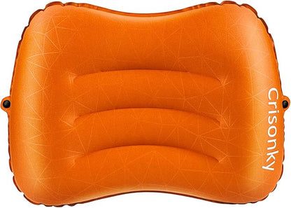 Camping Pillow - Inflatable Pillow - Travel Pillows for Backpacking & Airplane, Lumbar Support 2.0 Blow Up Pillows, Ultralight Compressible, Comfortable, Ergonomic Pillows