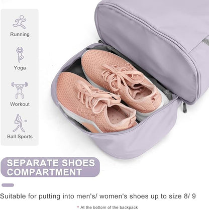 Coofay Gym Backpack for Women - Waterproof, Lightweight, Large Travel Sports Gym Bag with Shoe Compartment