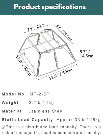 CAMPINGMOON Collapsable Campfire Cooking Stand Trivat Stainless Steel for Open Fire Camping Outdoor MT-2-ST