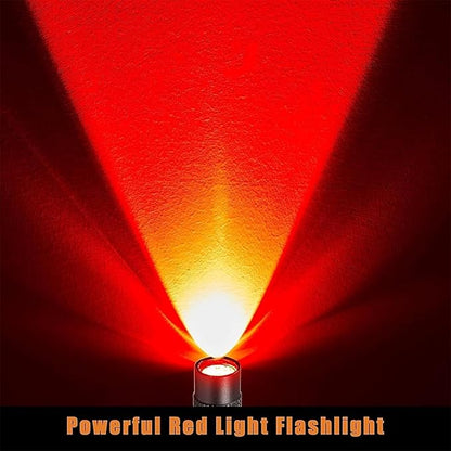 MODOAO Red Light Flashlight, 3 Modes Red Led Flashlight, Focus Zoomable,Use in Night Observation and Outdoor Activities for Camping, Hiking, Night Vision (5)