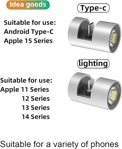 Mobile Phone External Flashlight, 280 lumens Mini Flashlight, Lightning Interface Flashlight, no Need to Charge, Suitable for Camping, Hiking, Night Riding and Running, etc(Lightning), Argent