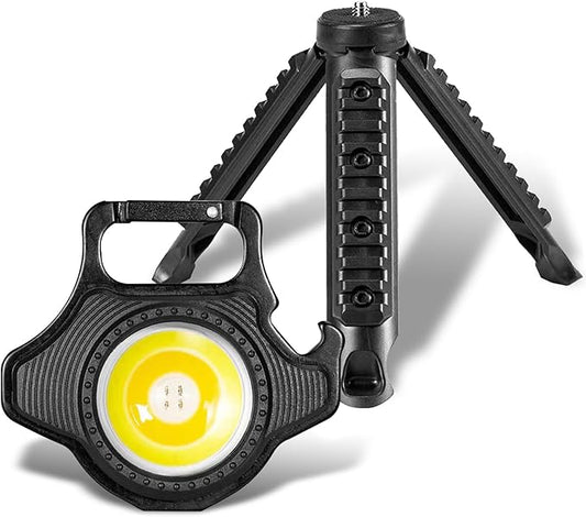 Keychain Flashlight for Camping - Mini Size - Rechargeable Keychain Light Pocket Mate for Keyring, 5 Modes, Multiple Functions (Black-3)