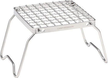 CAMPINGMOON Portable Folding Camping Campfire Grill over Fire Split Stoves 304 Stainless Steel (ZJP 1011)