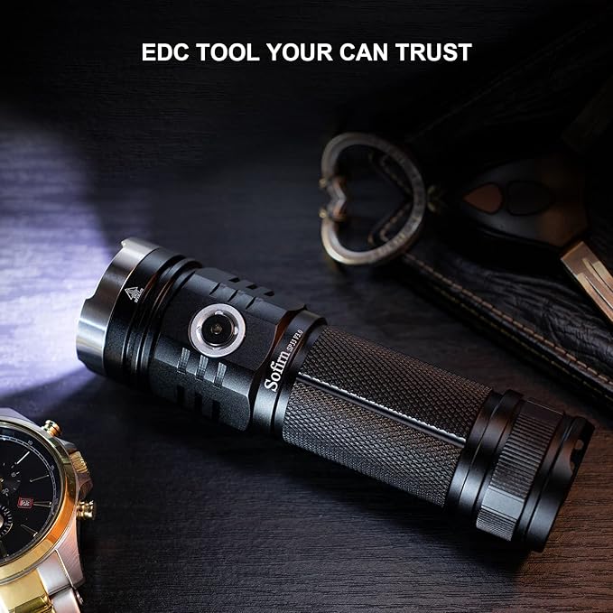Sofirn SP33 V3 Super Bright Flashlight 3500 High Lumens, USB C Rechargeable Flashlight with Powerful LED, for Camping Hiking Walking