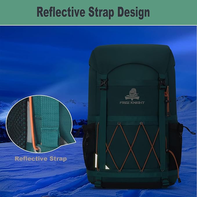 Bseash 40L Waterproof Hiking Backpack with Rain Cover, Outdoor Sport Travel Bag Daypack for Camping Climbing Skiing Cycling (Navy Blue)