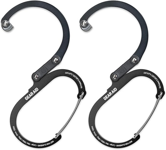 GEAR AID HEROCLIP 360° Swivel Carabiner Gear Clip and Hook (Medium) for Camping, Backpack, Suitcases and Garage Organization